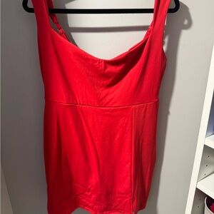 Amazon Red Sleeveless Athletic Bodycon Dress